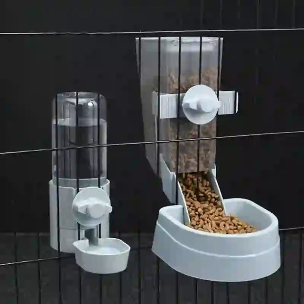 automatic hanging feeder & waterer assembly