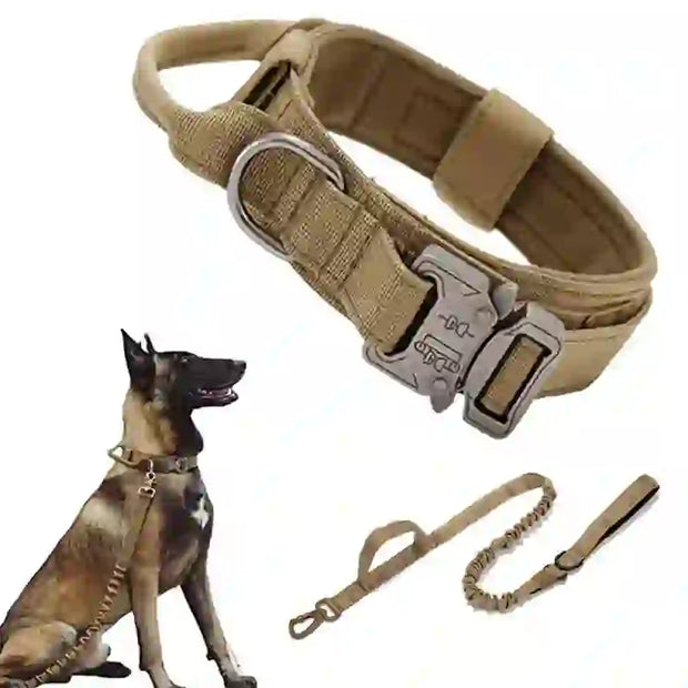 durable tactical dog collar leash set smart