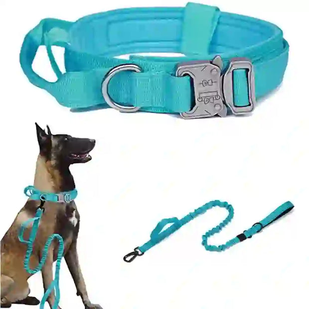 durable tactical dog collar leash set smart