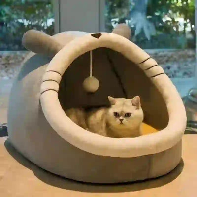 foldable cat cave bed and mattress
