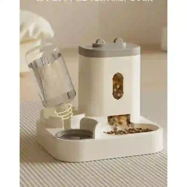 automatic cat feeder and water fountain
