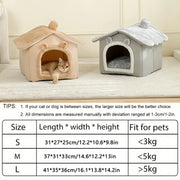 Foldable Pet House – Washable Bed for Small Dogs & Cats