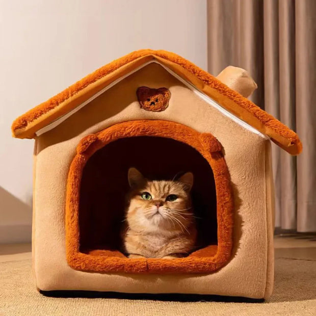 All-Season Pet House – Washable, Detachable Bed for Cats & Dogs