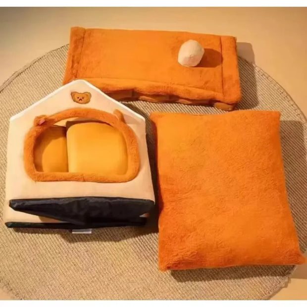 All-Season Pet House – Washable, Detachable Bed for Cats & Dogs