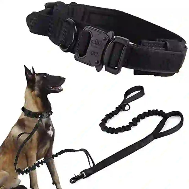 durable tactical dog collar leash set smart