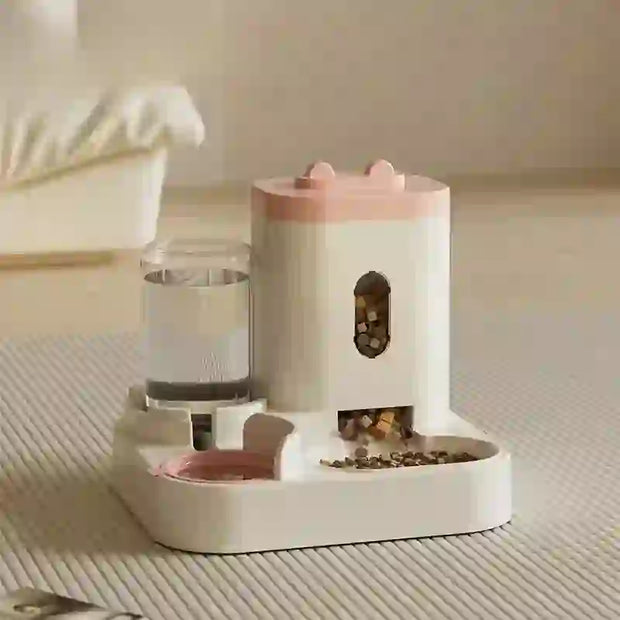 automatic cat feeder and water fountain
