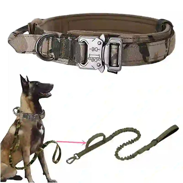 durable tactical dog collar leash set smart