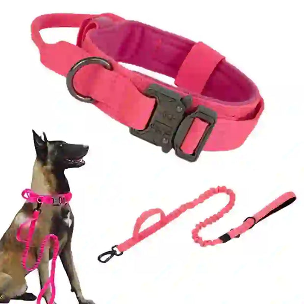 durable tactical dog collar leash set smart