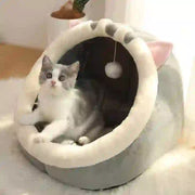 foldable cat cave bed and mattress

