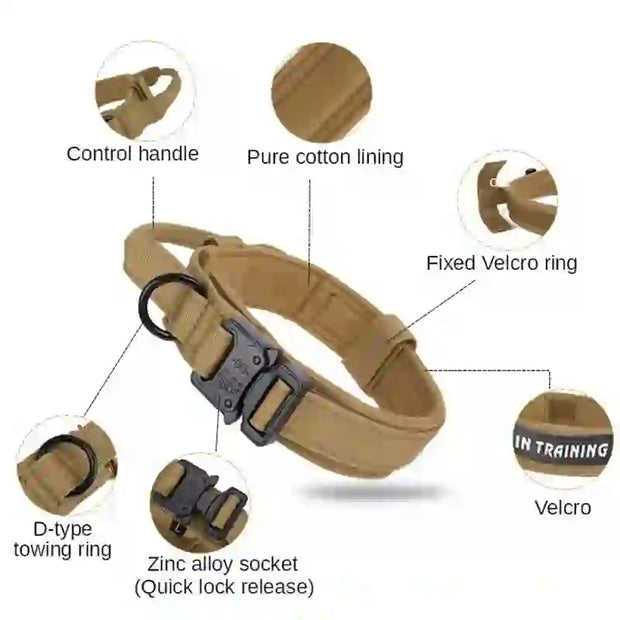 durable tactical dog collar leash set smart